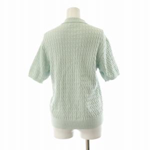 Steven Alan COTTON CABLE KNIT PULLOVERニット ケーブル ポロシャツ カットソー 半袖 F 水色 ライトブルー