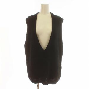23AW Italian Yarn ベスト プルオーバー Vネック 黒 ブラック 23080922111020