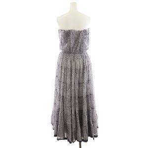 MARIHA 草原の夢のドレス ワンピース マキシ ロング 総柄 コットン 白 ホワイト 紺 ネイビー /AN12