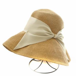 麦わら帽子 ハット リボン ベージュ /AN23