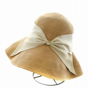 Athena New York 麦わら帽子 ハット リボン ベージュ /AN23