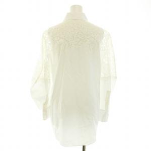 VALENTINO シャツ ブラウス スタンダードカラー 長袖 袖レース 花柄 36 XS 白 ホワイト /YT