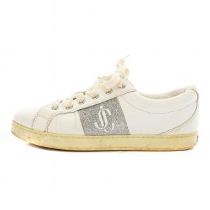 CASH JC スニーカー ローカット レザー ロゴ 36 23cm 白 ホワイト シルバーカラー /KU
