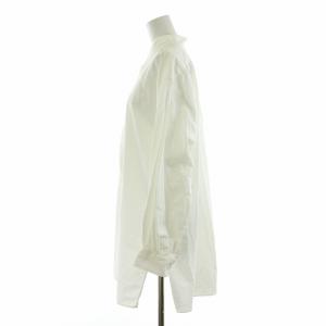 Plage シャツ ブラウス チュニック 長袖 スタンドカラー バックギャザー 白 ホワイト /NQ