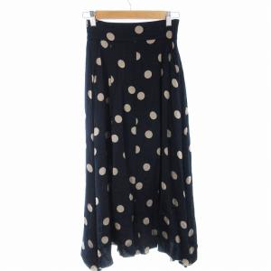 キュロット ワイドパンツ スカーチョ フレア ドット 黒 ブラック 34 S /EE