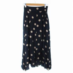 DOUBLE STANDARD CLOTHING キュロット ワイドパンツ スカーチョ フレア ドット 黒 ブラック 34 S /EE