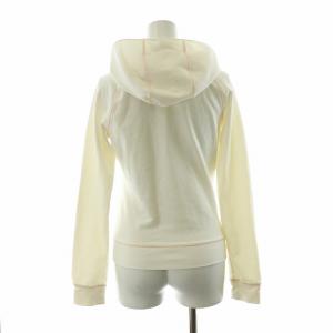 BURBERRY BLUE LABEL ジップアップパーカー 長袖 ロゴ刺繍 38 S 白 ホワイト ピンク