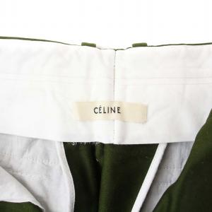CELINE フィービー期 ピンタックトラウザーズパンツ テーパード 34 XS カーキ 2 1G14 4909 /KH