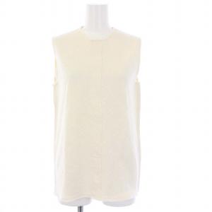 JIL SANDER ベスト クルーネック プルオーバー フリンジ コットン 34 S アイボリー /KH
