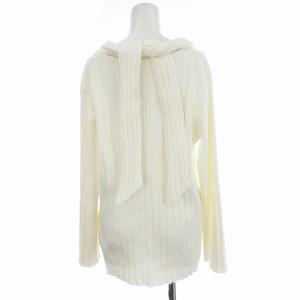 Ameri VINTAGE 21SS リブニット セーター カットソー ビッグカラー 長袖 デザイン F 白 ホワイト /MM