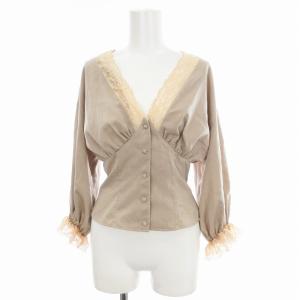 シャツ+ブラウス(長袖+七分) Ameri VINTAGE - AMERI VINTAGE PETAL RUFFLE SHIRT 23AW PETAL RUFFLE SHIRT シャツ ブラウス 長袖 クロップド