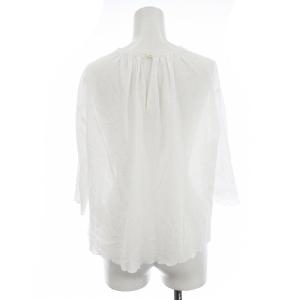 IENA 24SS スカラップ刺繍Tブラウス シャツ 半袖 レース カットソー 花柄  F 白 ホワイト 24051900060020