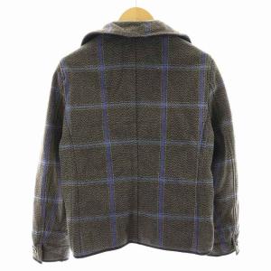 KAPITAL 四国山城工場産 テーラードジャケット ダブル チェック柄 ウール S グレー 紫 パープル /AN29