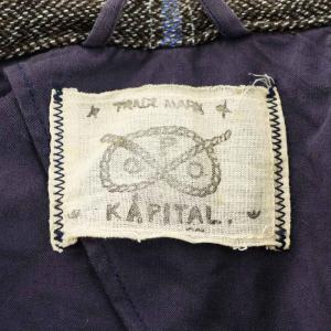 KAPITAL 四国山城工場産 テーラードジャケット ダブル チェック柄 ウール S グレー 紫 パープル /AN29