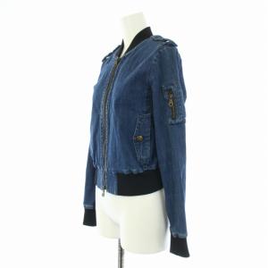 BURBERRY BLUE LABEL デニムジャケット ブルゾン ジップアップ 内側チェック 38 M インディゴ