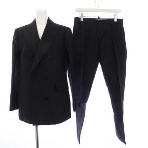 NAPOLI NIGHT ダブルスーツ セットアップ 上下 テーラードジャケット パンツ スラックス 42 L 黒 ブラック