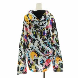 agnes b. アーティスト JONONE プルオーバーパーカー フーディー 薄手 長袖 総柄 2 M マルチカラー