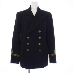 テーラードジャケット ダブル 8B ノーベント 刺繍 6 M 紺 ネイビー /KH