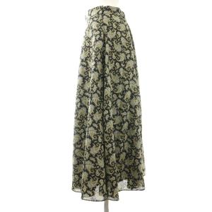 23区 22AW フレアスカート ロング ミモレ ペイズリー柄 38 M 黒 ブラック