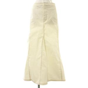SLOW 22AW フレアスカート ロング マキシ コーデュロイ 38 M 白 ホワイト