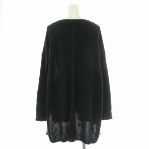 theory luxe OPUS ARTHUR リブニット セーター 長袖 チュニック丈 クルーネック 切替 38 M 黒 ブラック