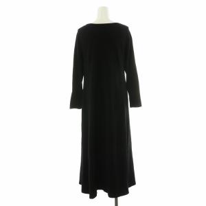 23区 22AW ヴィスコースストレッチ ニット フレア ワンピース ミモレ ロング 七分袖 38 M 黒 ブラック OPWONA6351
