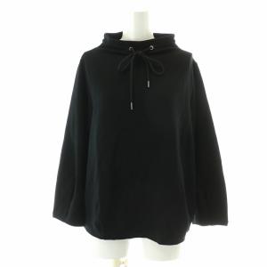 Theory 23AW DOUBLE KNIT LT N DRAWSTRING PO カットソー ハイネック 七分袖 ストレッチ S 黒