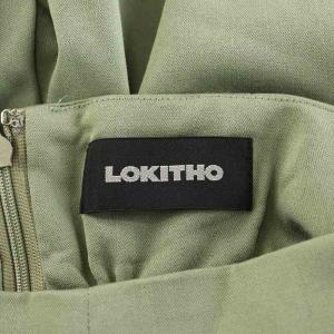 LOKITHO EMBROIDRED BELT PANTS ワイドパンツ 刺繍 ベルト付き 1 S カーキ /AN23