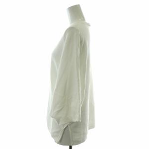 ENFOLD ニット カットソー クルーネック ドルマンスリーブ アシンメトリー 半袖 七分袖 38 M 白 ホワイト