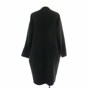 ENFOLD ノーカラーコート ロング 36 S 黒 ブラック