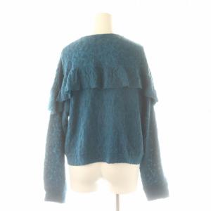 HYSTERIC GLAMOUR ジャケット ニット フリル ウール混 長袖 F 青 ブルー