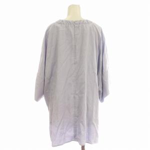 ADORE 23SS リネン混 ソフトタンブラーブラウス シャツ 半袖 38 M 水色 ライトブルー