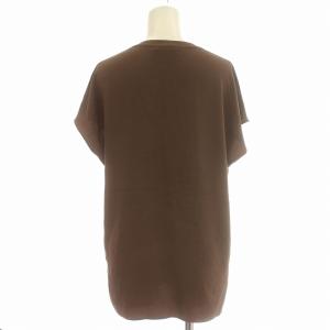 Theory 23SS POWDER CREPE PKT POPOVER ノースリーブ シャツ ブラウス S 茶 ブラウン