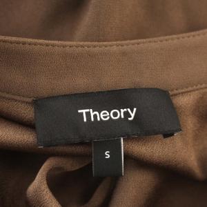 Theory 23SS POWDER CREPE PKT POPOVER ノースリーブ シャツ ブラウス S 茶 ブラウン