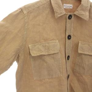 GUY ROVER MILITARY SHIRTS JACKET ミリタリーシャツ ジャケット ブルゾン リネン 麻100％ 長袖 S ベージュ