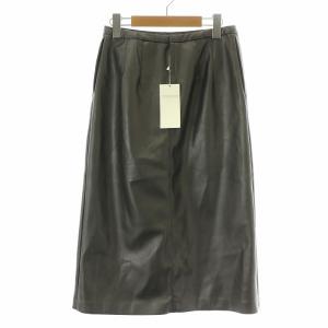 TOMORROWLAND collection 24AW ロイヤルレザーライククロスアシンメトリープリーツスカート ロング ミモレ フレア フェイクレザー