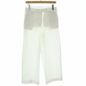 24SS ドライツイルセミワイドパンツ スラックス ジップフライ ストレッチ 麻 リネン混 無地 36