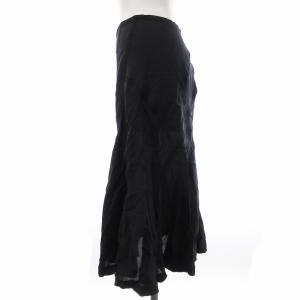 Tao フレアスカート ひざ丈 シアー シースルー デザインファスナー S 黒 ブラック TT-S018