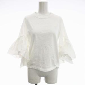 Tシャツ カットソー フリル 半袖 S 白 ホワイト /ZS
