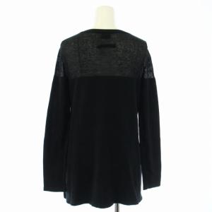 Jean Paul GAULTIER FEMME ヴィンテージ ニット セーター シアー 長袖 コットン クルーネック 40 M 黒 ブラック