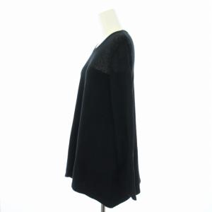 Jean Paul GAULTIER FEMME ヴィンテージ ニット セーター シアー 長袖 コットン クルーネック 40 M 黒 ブラック