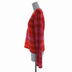 Tao ニット カットソー 長袖 ボーダー クルーネック プルオーバー 赤 レッド オレンジ TH T009 AD2002