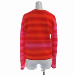 Tao ニット カットソー 長袖 ボーダー クルーネック プルオーバー 赤 レッド オレンジ TH T009 AD2002