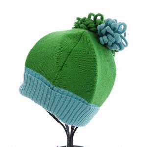 kate spade new york 2点セット マフラー ニットキャップ ボーダー ウール 緑 グリーン