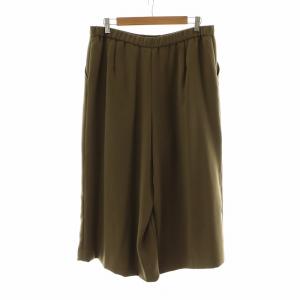 Leilian ガウチョパンツ ワイド バギー 八分丈 大きいサイズ 13+ XL カーキ /NQ