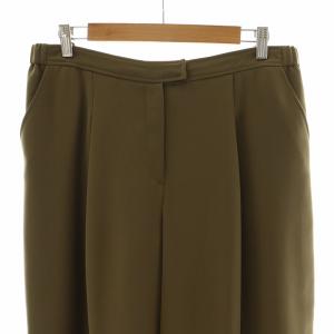 Leilian ガウチョパンツ ワイド バギー 八分丈 大きいサイズ 13+ XL カーキ /NQ