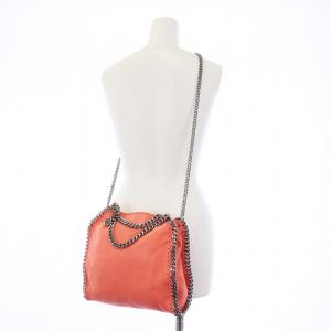 STELLA McCARTNEY ファラベラミニ 2WAY チェーンショルダーバッグ ハンドバッグ シルバー金具 オレンジ
