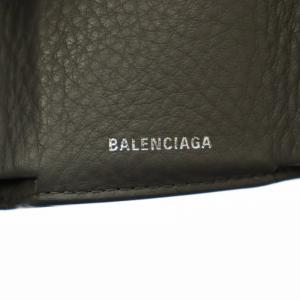 BALENCIAGA ペーパーミニウォレット 財布 三つ折り 小銭入れ レザー グレー /AN6 OH