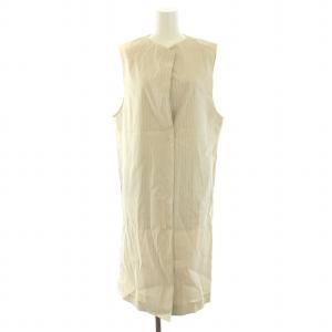 23区 タグ付き セットアップ 上下 2点セット ワンピース ノースリーブ ひざ丈 パンツ 麻 リネン ストライプ ロングジレ 38