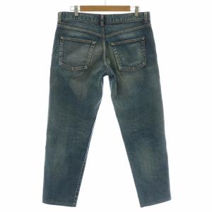 SAINT LAURENT PARIS デニムパンツ ジーンズ ジップフライ 革ラベル 牛革 28 インディゴ /BB